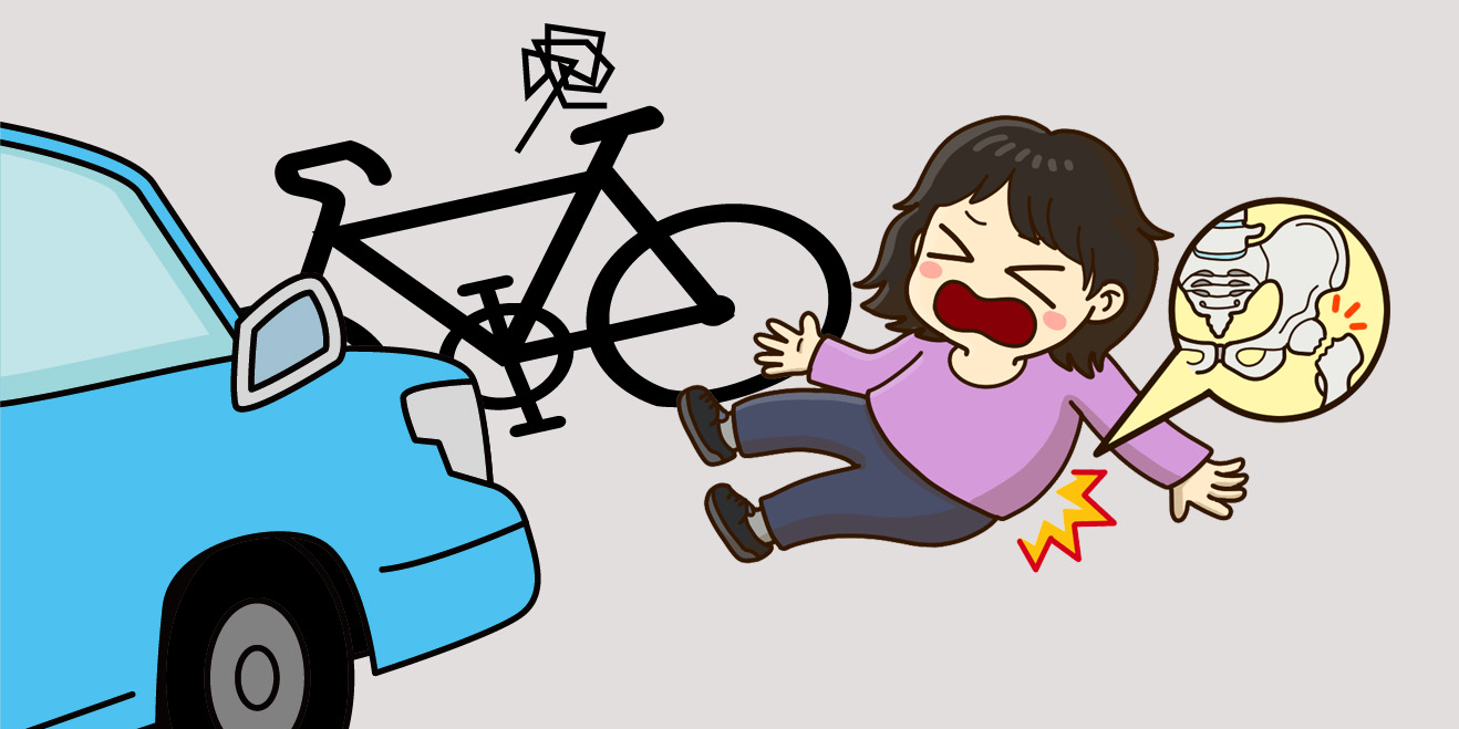 車対自転車の事故で転倒した際の大腿骨頚部骨折