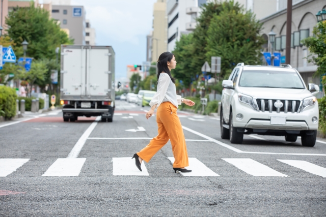 横断歩道歩行中の事故